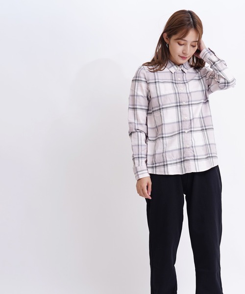 GIORDANO（ジョルダーノ）の「コットン長袖チェックフランネルシャツ（シャツ/ブラウス・レディース・レッド/ピンク/ブラウン・SMALL/X-LARGE/MEDIUM/LARGE）」の10枚目の写真