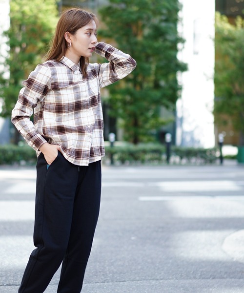 GIORDANO（ジョルダーノ）の「コットン長袖チェックフランネルシャツ（シャツ/ブラウス・レディース・レッド/ピンク/ブラウン・SMALL/X-LARGE/MEDIUM/LARGE）」の13枚目の写真