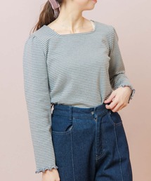 flower | スクエアボーダートップ(Tシャツ/カットソー)