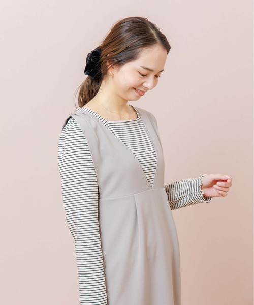 flower（フラワー）の「スクエアボーダートップ（Tシャツ/カットソー・レディース・グレー/アイボリー・FREE）」の20枚目の写真