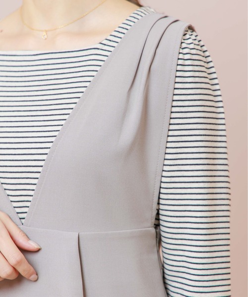 flower（フラワー）の「スクエアボーダートップ（Tシャツ/カットソー・レディース・グレー/アイボリー・FREE）」の17枚目の写真