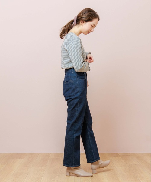 flower（フラワー）の「スクエアボーダートップ（Tシャツ/カットソー・レディース・グレー/アイボリー・FREE）」の9枚目の写真