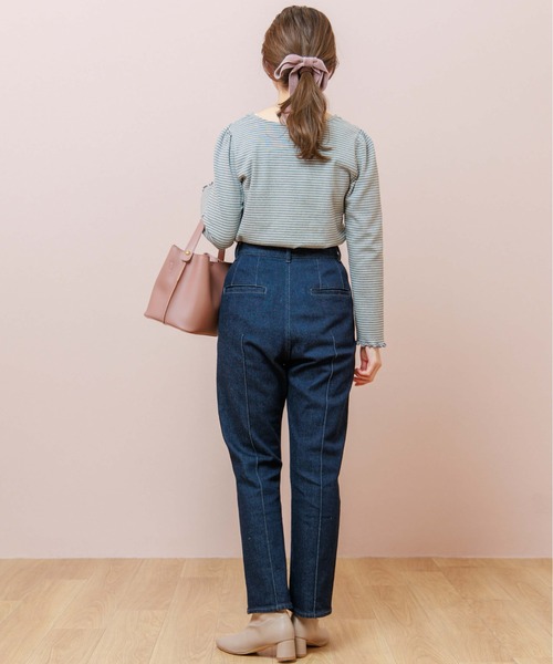 flower（フラワー）の「スクエアボーダートップ（Tシャツ/カットソー・レディース・グレー/アイボリー・FREE）」の8枚目の写真