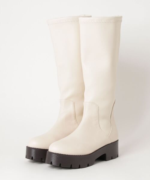 セール Sugar Sugar Sugar シュガーシュガー のブーツ Sugar Sugar シュガーシュガー のファッション Sugar Sugar ブーツ 軽量厚底ストレッチロングブーツ ブーツ 一部予約販売 の