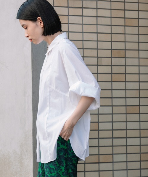 Munich(ミューニック)の「ヴィンテージブロードワイドスリーブシャツ(シャツ/ブラウス・レディース・ホワイト/ブラック/ベージュ/イエロー・FREE)」の6枚目の写真