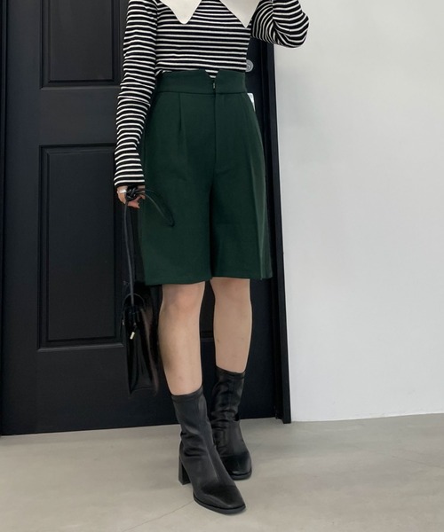 archives(アルシーヴ)の「ストレッチギャバハーフパンツ(その他パンツ・レディース・グリーン/ブラック/モカ・MEDIUM)」の9枚目の写真