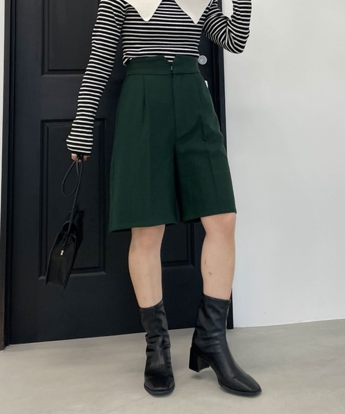 archives(アルシーヴ)の「ストレッチギャバハーフパンツ(その他パンツ・レディース・グリーン/ブラック/モカ・MEDIUM)」の13枚目の写真