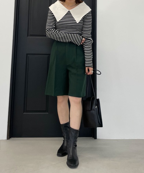 archives(アルシーヴ)の「ストレッチギャバハーフパンツ(その他パンツ・レディース・グリーン/ブラック/モカ・MEDIUM)」の17枚目の写真