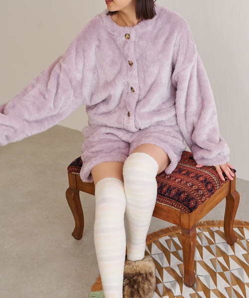 BONbazaar（ボンバザール）の「シェルパフリースワンマイルショートパンツ（その他パンツ・レディース・バイオレット/ブラック・FREE）」の2枚目の写真