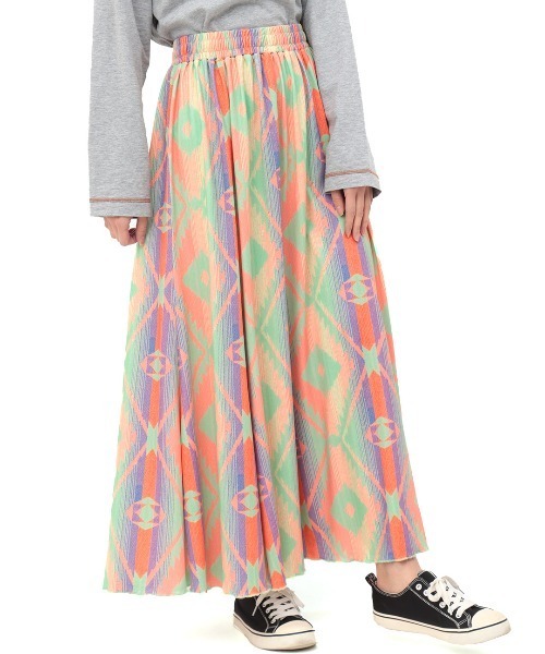 チチカカ（チチカカ）の「ファブリックプリントジャージースカート（スカート・レディース・ブラック/オレンジ/ブルー・SMALL/MEDIUM）」の9枚目の写真