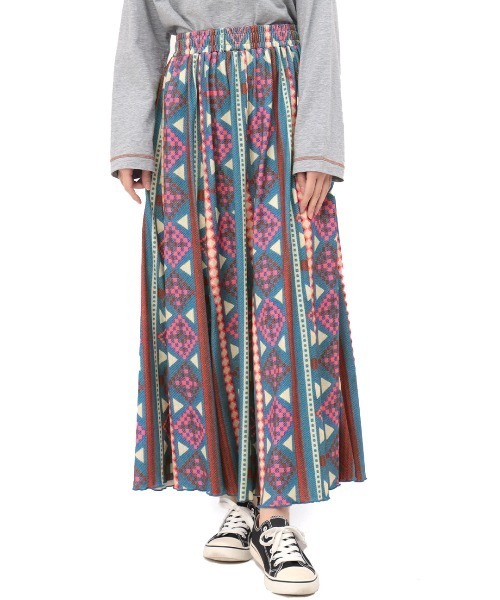 チチカカ（チチカカ）の「ファブリックプリントジャージースカート（スカート・レディース・ブラック/オレンジ/ブルー・SMALL/MEDIUM）」の10枚目の写真