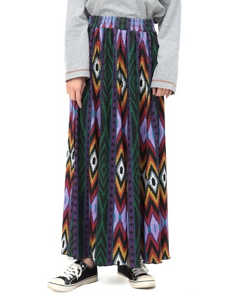 チチカカ（チチカカ）の「ファブリックプリントジャージースカート（スカート・レディース・ブラック/オレンジ/ブルー・SMALL/MEDIUM）」の8枚目の写真