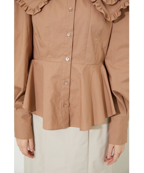 rienda（リエンダ）の「ダブルビッグカラーブラウス（シャツ/ブラウス・レディース・ブラック/グレー/ベージュ/ホワイト・FREE）」の13枚目の写真