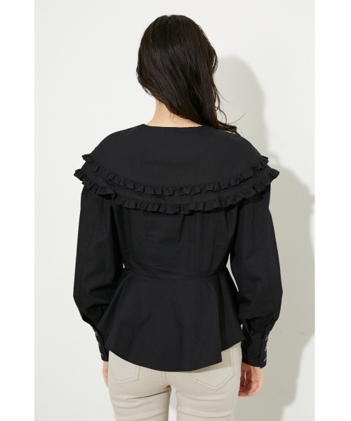 rienda（リエンダ）の「ダブルビッグカラーブラウス（シャツ/ブラウス・レディース・ブラック/グレー/ベージュ/ホワイト・FREE）」の17枚目の写真