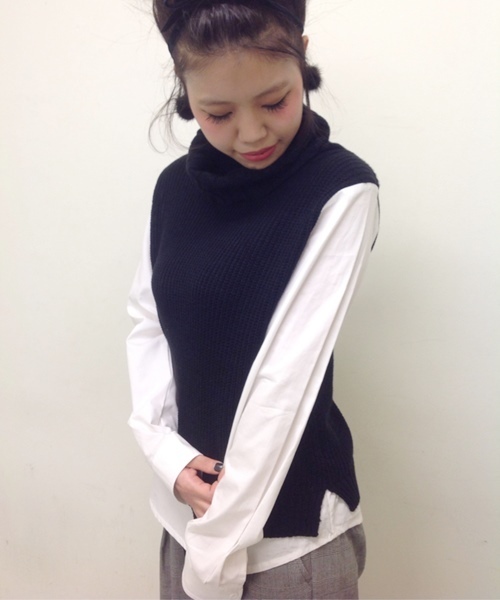 Chico（チコ）の「オフタートル重ね着TOPS（ニット/セーター・レディース・ブラック/ダークグリーン/ホワイト/グレー・FREE）」の20枚目の写真