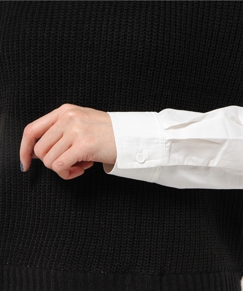 Chico（チコ）の「オフタートル重ね着TOPS（ニット/セーター・レディース・ブラック/ダークグリーン/ホワイト/グレー・FREE）」の11枚目の写真