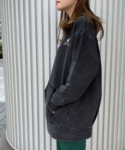 KANGOL EXTRA COMFORT(カンゴールエクストラコンフォート)の「【KANGOL EXTRA COMFORT(カンゴール エクストラコンフォート)】ビッグシルエット デニムZIPパーカー(パーカー・レディース・ブラック/サックスブルー/インディゴブルー・LL/M/L)」の1枚目の写真