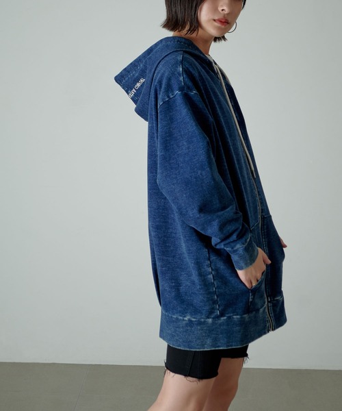 KANGOL EXTRA COMFORT(カンゴールエクストラコンフォート)の「【KANGOL EXTRA COMFORT(カンゴール エクストラコンフォート)】ビッグシルエット デニムZIPパーカー(パーカー・レディース・ブラック/サックスブルー/インディゴブルー・LL/M/L)」の17枚目の写真