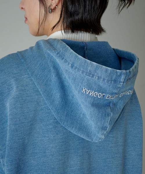 KANGOL EXTRA COMFORT(カンゴールエクストラコンフォート)の「【KANGOL EXTRA COMFORT(カンゴール エクストラコンフォート)】ビッグシルエット デニムZIPパーカー(パーカー・レディース・ブラック/サックスブルー/インディゴブルー・LL/M/L)」の8枚目の写真