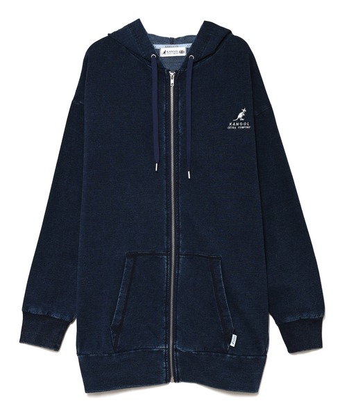 KANGOL EXTRA COMFORT(カンゴールエクストラコンフォート)の「【KANGOL EXTRA COMFORT(カンゴール エクストラコンフォート)】ビッグシルエット デニムZIPパーカー(パーカー・レディース・ブラック/サックスブルー/インディゴブルー・LL/M/L)」の13枚目の写真