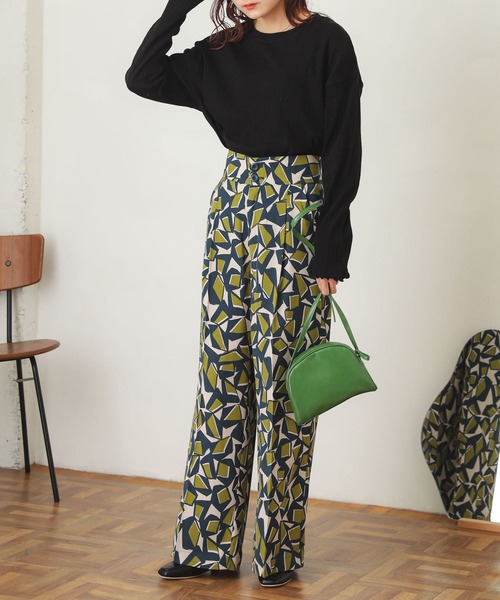 SENSE OF PLACE by URBAN RESEARCH（センスオブプレイスバイアーバンリサーチ）の「ランダムリブルーズトップ（Tシャツ/カットソー・レディース・ブラック/オフホワイト/ミント・ONE）」の2枚目の写真