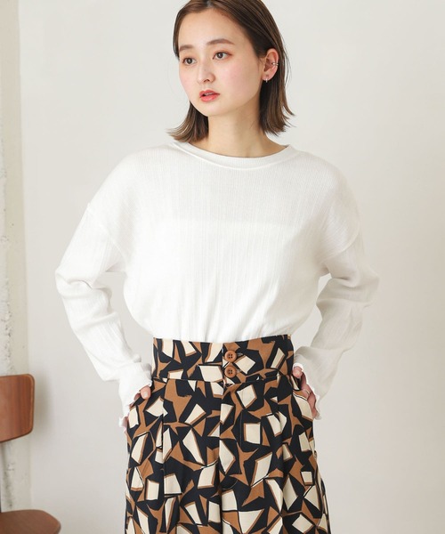 SENSE OF PLACE by URBAN RESEARCH（センスオブプレイスバイアーバンリサーチ）の「ランダムリブルーズトップ（Tシャツ/カットソー・レディース・ブラック/オフホワイト/ミント・ONE）」の15枚目の写真