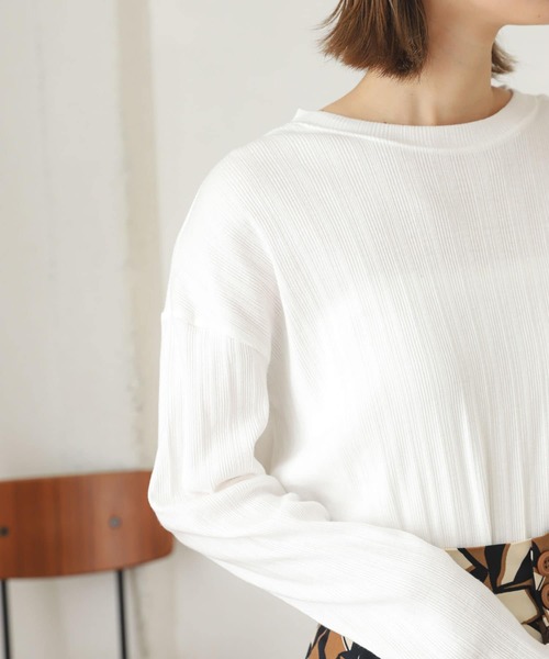 SENSE OF PLACE by URBAN RESEARCH（センスオブプレイスバイアーバンリサーチ）の「ランダムリブルーズトップ（Tシャツ/カットソー・レディース・ブラック/オフホワイト/ミント・ONE）」の9枚目の写真