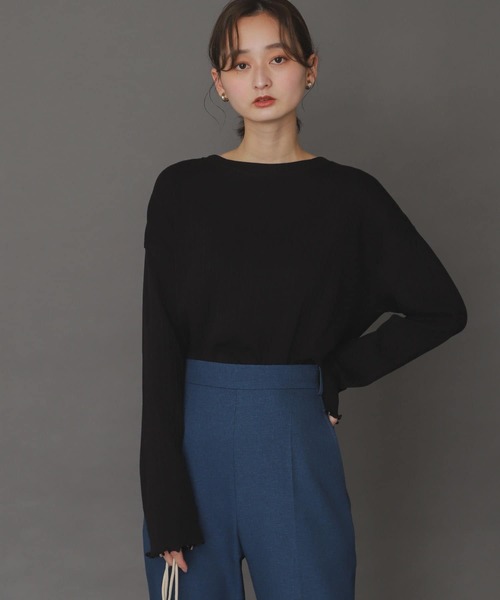 SENSE OF PLACE by URBAN RESEARCH（センスオブプレイスバイアーバンリサーチ）の「ランダムリブルーズトップ（Tシャツ/カットソー・レディース・ブラック/オフホワイト/ミント・ONE）」の18枚目の写真