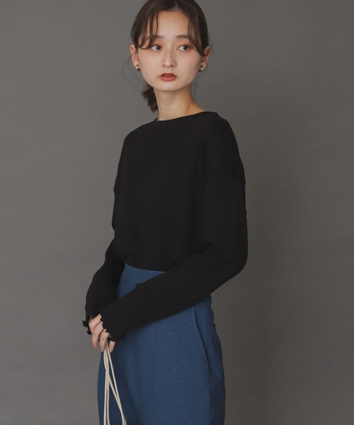 SENSE OF PLACE by URBAN RESEARCH（センスオブプレイスバイアーバンリサーチ）の「ランダムリブルーズトップ（Tシャツ/カットソー・レディース・ブラック/オフホワイト/ミント・ONE）」の12枚目の写真