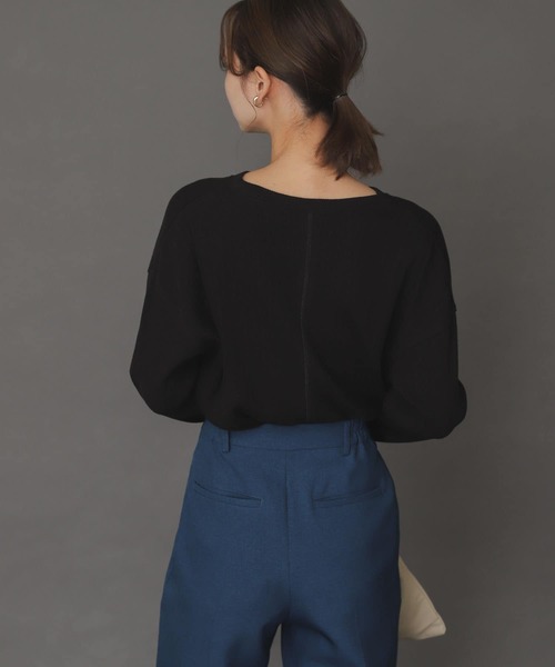 SENSE OF PLACE by URBAN RESEARCH（センスオブプレイスバイアーバンリサーチ）の「ランダムリブルーズトップ（Tシャツ/カットソー・レディース・ブラック/オフホワイト/ミント・ONE）」の7枚目の写真