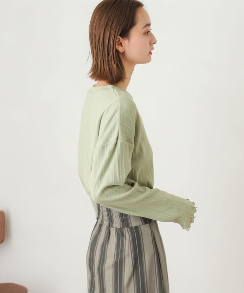 SENSE OF PLACE by URBAN RESEARCH（センスオブプレイスバイアーバンリサーチ）の「ランダムリブルーズトップ（Tシャツ/カットソー・レディース・ブラック/オフホワイト/ミント・ONE）」の14枚目の写真