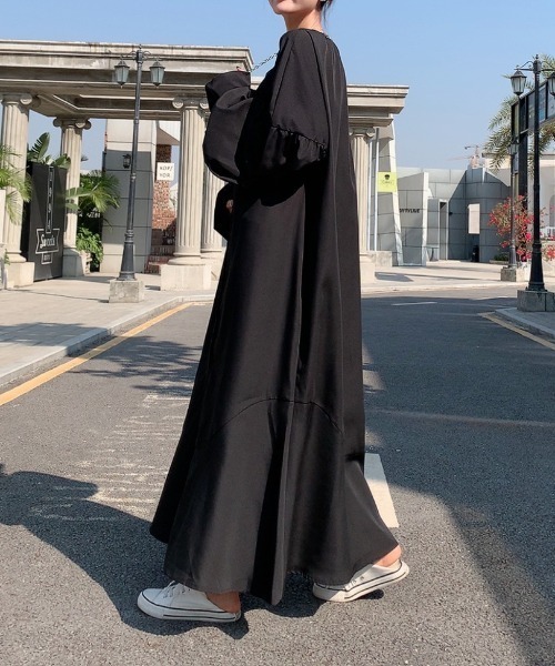 Diosfront（ディオスフロント）の「ボリュウームスリーブマキシ丈マーメイドシャツワンピース（ワンピース・レディース・ホワイト/ブラック/ライトグリーン/ブラック系その他/ピンク/ライトブルー・FREE）」の19枚目の写真