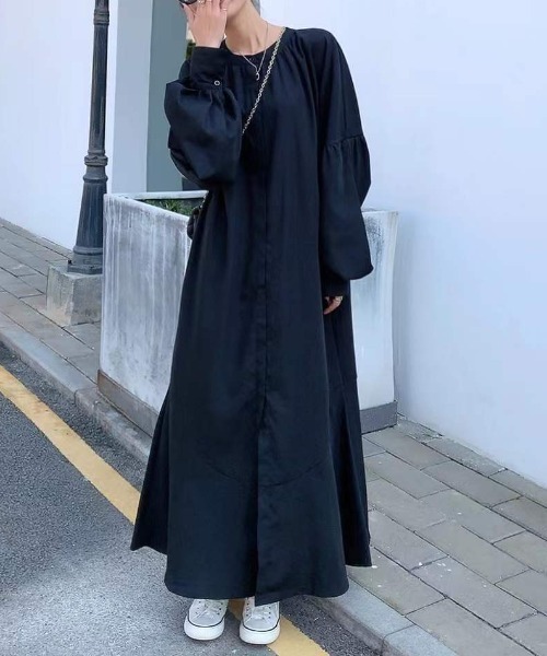 Diosfront（ディオスフロント）の「ボリュウームスリーブマキシ丈マーメイドシャツワンピース（ワンピース・レディース・ホワイト/ブラック/ライトグリーン/ブラック系その他/ピンク/ライトブルー・FREE）」の20枚目の写真