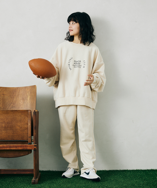 JOURNAL STANDARD relume(ジャーナルスタンダード レリューム)の「Relume Sports Wear 420g オーバーサイズ スウェットパンツ(スウェットパンツ・メンズ・ネイビー/ナチュラル/グリーン・LARGE/MEDIUM)」の2枚目の写真
