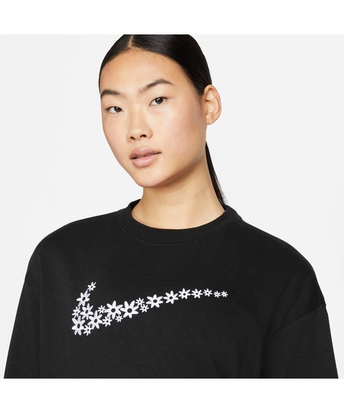 NIKE（ナイキ）の「ナイキ NIKE ナイキNSW スポーツ デイジー フリース L/S クルー（スウェット・レディース・ブラック/ホワイト・L/M/XL/S）」の4枚目の写真