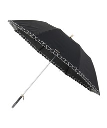 フルラ 日傘　晴雨兼用　遮熱遮光　折りたたみ傘　アーチロゴ　ブラック 晴雨兼用折りたたみ日傘】フルラ (FURLA) カラーブロック＆ロゴ