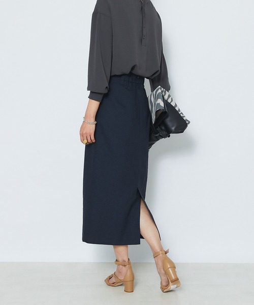 RIVE DROITE（リヴドロワ）の「スラブストレートスカート（スカート・レディース・ライトグレー/ネイビー/グリーン・38/36）」の3枚目の写真