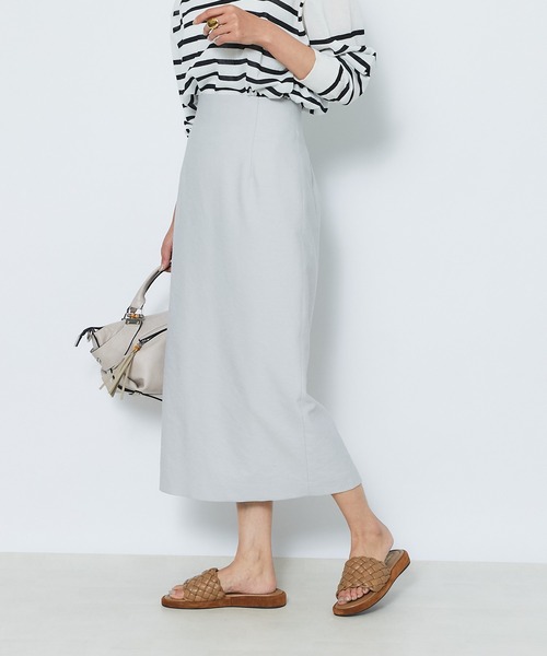 RIVE DROITE（リヴドロワ）の「スラブストレートスカート（スカート・レディース・ライトグレー/ネイビー/グリーン・38/36）」の8枚目の写真