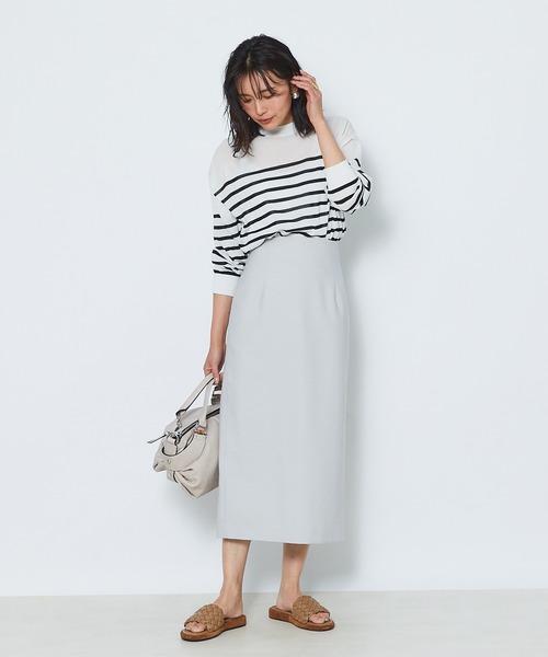 RIVE DROITE（リヴドロワ）の「スラブストレートスカート（スカート・レディース・ライトグレー/ネイビー/グリーン・38/36）」の16枚目の写真