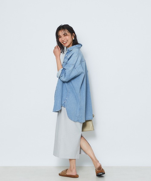 RIVE DROITE（リヴドロワ）の「スラブストレートスカート（スカート・レディース・ライトグレー/ネイビー/グリーン・38/36）」の22枚目の写真