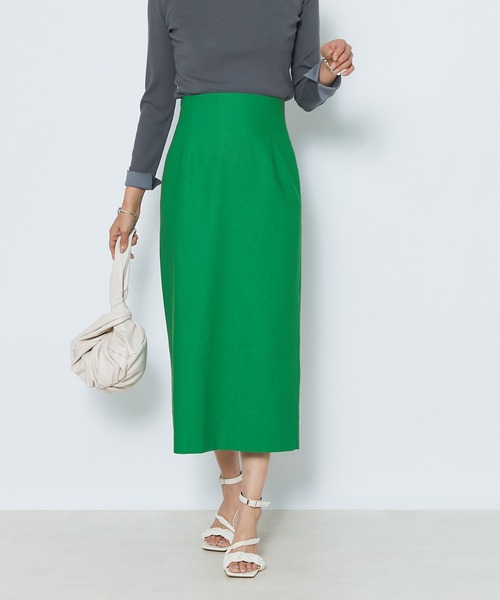 RIVE DROITE（リヴドロワ）の「スラブストレートスカート（スカート・レディース・ライトグレー/ネイビー/グリーン・38/36）」の4枚目の写真