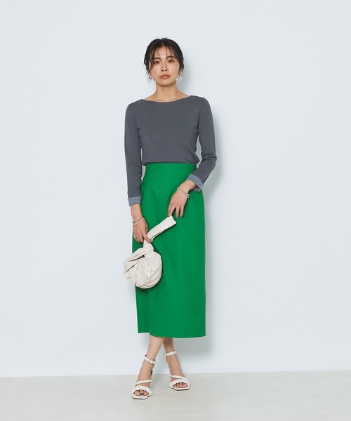 RIVE DROITE（リヴドロワ）の「スラブストレートスカート（スカート・レディース・ライトグレー/ネイビー/グリーン・38/36）」の13枚目の写真