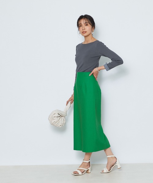 RIVE DROITE（リヴドロワ）の「スラブストレートスカート（スカート・レディース・ライトグレー/ネイビー/グリーン・38/36）」の14枚目の写真