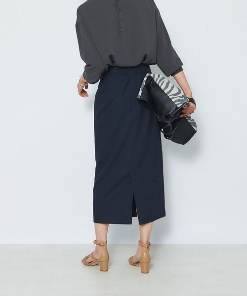 RIVE DROITE（リヴドロワ）の「スラブストレートスカート（スカート・レディース・ライトグレー/ネイビー/グリーン・38/36）」の12枚目の写真