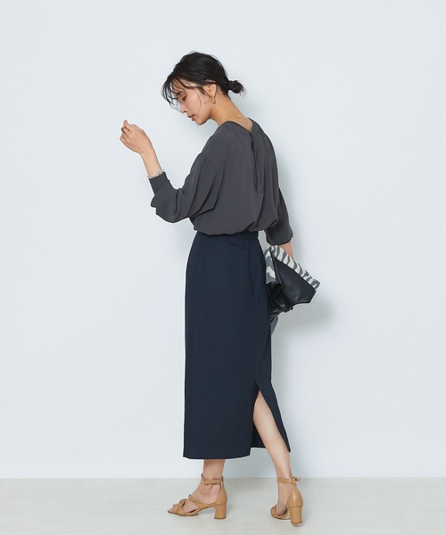 RIVE DROITE（リヴドロワ）の「スラブストレートスカート（スカート・レディース・ライトグレー/ネイビー/グリーン・38/36）」の21枚目の写真