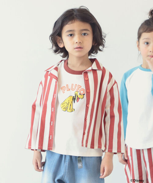 B:MING by BEAMS(ビーミングバイビームス)の「B:MING by BEAMS / ストライプ オープンカラー シャツ(90~140cm)(シャツ/ブラウス・キッズ・グリーン系その他/レッド系その他・110/130/120/140/90/100)」の3枚目の写真