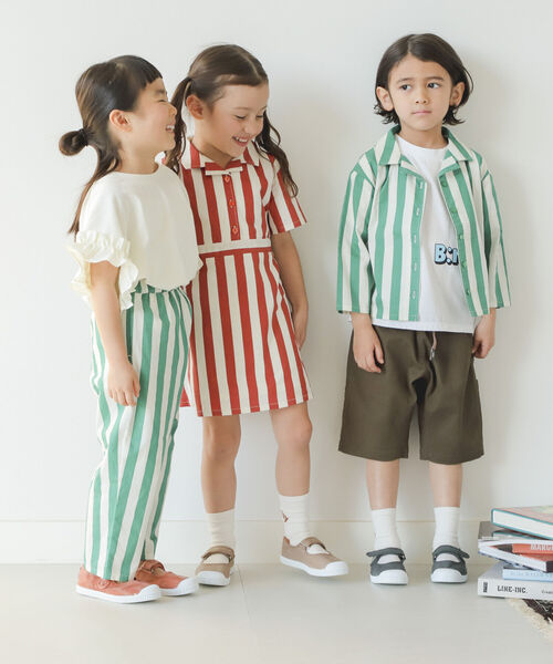 B:MING by BEAMS(ビーミングバイビームス)の「B:MING by BEAMS / ストライプ オープンカラー シャツ(90~140cm)(シャツ/ブラウス・キッズ・グリーン系その他/レッド系その他・110/130/120/140/90/100)」の14枚目の写真