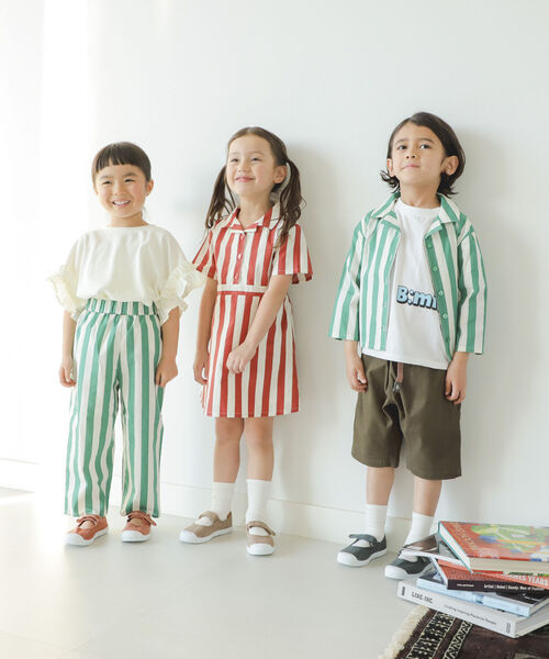 B:MING by BEAMS(ビーミングバイビームス)の「B:MING by BEAMS / ストライプ オープンカラー シャツ(90~140cm)(シャツ/ブラウス・キッズ・グリーン系その他/レッド系その他・110/130/120/140/90/100)」の16枚目の写真