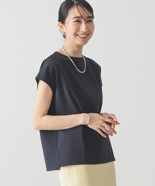 BEAMS LIGHTS(ビームスライツ)の「BEAMS LIGHTS / 強撚 フレンチスリーブ プルオーバー(Tシャツ/カットソー・レディース・ネイビー/ミント/ラベンダー/ホワイト系その他6・ONE SIZE)」の4枚目の写真