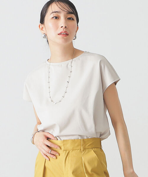 BEAMS LIGHTS(ビームスライツ)の「BEAMS LIGHTS / 強撚 フレンチスリーブ プルオーバー(Tシャツ/カットソー・レディース・ネイビー/ミント/ラベンダー/ホワイト系その他6・ONE SIZE)」の2枚目の写真